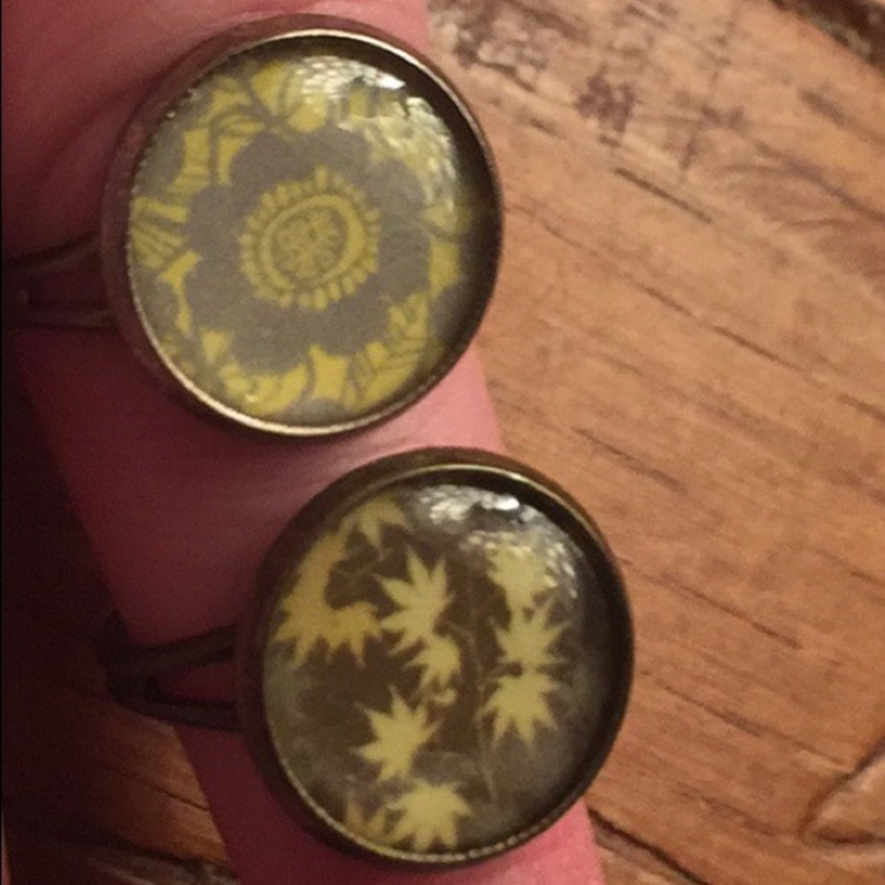 Set of 2 print stamp rings